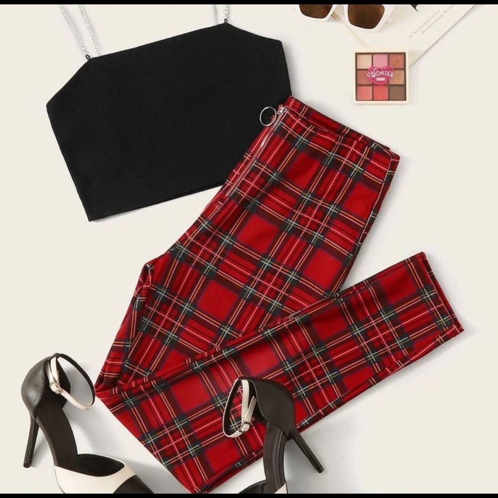 Plaided Pants Leggings